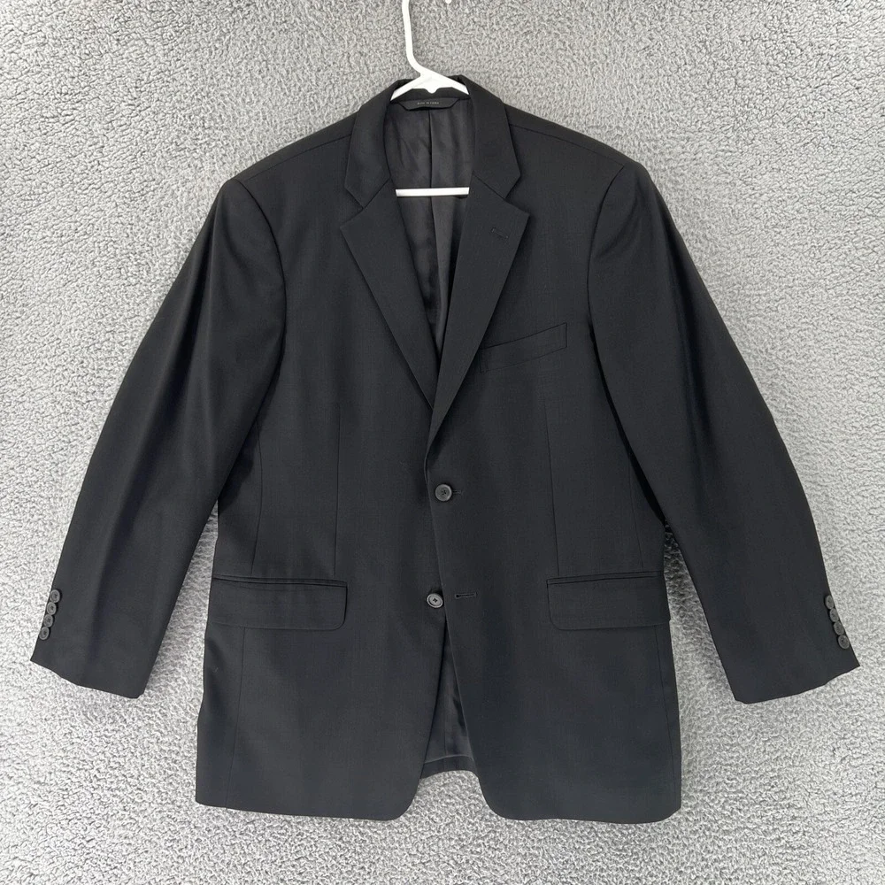 John W Nordstrom Loro‎ Piana Super 120s Wool Blazer Mens Black Sport Coat 42R